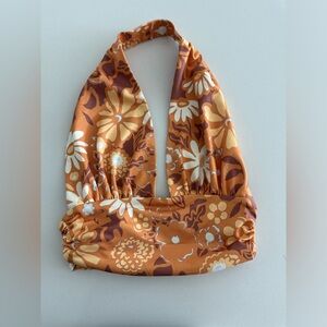 Floral halter crop top